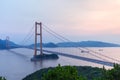 Zhoushan xihoumen bridge in sunset