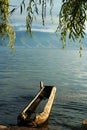 A ZhuCaoChuan in Lugu Lake Royalty Free Stock Photo