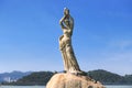 The Zhuhai Fisher Girl Statue is the landmark of Zhuhai city, China Royalty Free Stock Photo