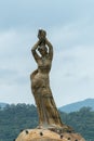 Zhuhai Fisher Girl statue, which is the most famous landmark of Zhuhai city, China. Royalty Free Stock Photo