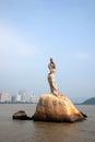 Zhuhai Lovers Road waterfront Zhuhai Fisher Girl sculpture like Royalty Free Stock Photo