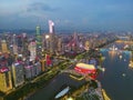 Zhujiang New Town and the haixinsha at night