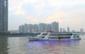 Zhujiang river cruise sailing boat Guangzhou China