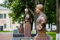 Zhukov, Kaluzhskiy Region, Russia - June 2020: Alley of Heroes of the Great Patriotic War 1941-1945
