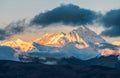 Zhumulangma peak sunrise in Himalaya mountains Royalty Free Stock Photo