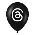 Zhytomyr, Ukraine - July 12, 2023: Threads logo or icon on black balloon Editorial illustration for carnival