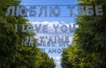 Zhytomyr, Ukraine, June 28, 2023: The Inscription I Love You in the Park in Different Languages. The Concept of Love, Romance and