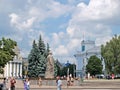 ZHYTOMYR, UKRAINE. View of the city hall and Koroleva Square