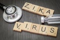 Zica virus, written in letters wood