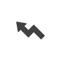 Zig zag arrow left vector icon