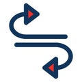 Zig zag arrow, zig zag way Isolated Vector Icon which can be easily modified or edited Royalty Free Stock Photo