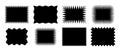 Zig zag edge rectangle shape collection. Jagged square elements set. Black graphic design element pack for decoration