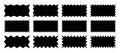 Zig Zag Edge Rectangle Shapes Set. Vector Wavy Frame Rectangular. Abstract Elements Badge and Label Royalty Free Stock Photo
