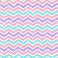 Zig zag grunge vector seamless pattern, colorful chevron waves striped retro background Royalty Free Stock Photo