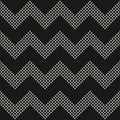 Zig zag lines seamless pattern. Vector black and white dotted chevron texture Royalty Free Stock Photo
