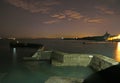 Zig Zag pier, St Monans, at night Royalty Free Stock Photo