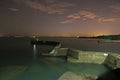 Zig Zag pier, St Monans, at night Royalty Free Stock Photo