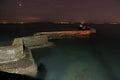 Zig Zag pier, St Monans, at night Royalty Free Stock Photo