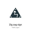 Zig zag sign vector icon on white background. Flat vector zig zag sign icon symbol sign from modern traffic signs collection for
