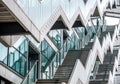 Zig zag stairs modern glass window building zigzag texture