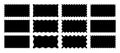 Zig zag Wavy Edge Rectangle Shapes Set. Vector Jagged Geometric Rectangular. Abstract Elements