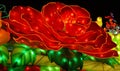 The Zigong Chinese Lantern Festival in Zigong, Sichuan, China. Lantern representing a red flower.