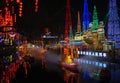 The Zigong Lantern Festival in Zigong, Sichuan, China. Lanterns representing boats and salt wells.