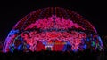 The Zigong Lantern Festival in Zigong, Sichuan, China. Colorful domed exhibition hall.