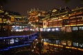 ZigZag Bridge outside Yu Garden at night, Shanghai