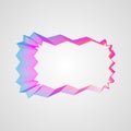 Zigzag bright gradient rectangular frame. Stylized Guilloche Element