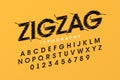 Zigzag font stitched with thread