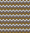 Zigzag gold and glow silver seamless pattern. Geometric background. Print cloth, label, banner, card, website, wrapper Royalty Free Stock Photo