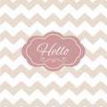 Zigzag hello sign o penwork frame card. Modern Royalty Free Stock Photo