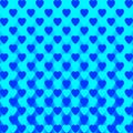 Zigzag of light blue hearts staggered on a blue background