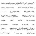 Zigzag line icon. Abstract waveform shape. Dynamic distortion pattern. Black vector design. Royalty Free Stock Photo