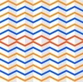 Vector Interlacing Orange and Blue Zigzag Stripes Texture in White Background