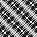 Zigzag lines vector seamless pattern. Black and white diagonal striped background. Monochrome repeat geometric backdrop Royalty Free Stock Photo