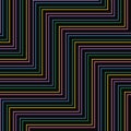Zigzag lines vector seamless pattern. Funky colorful chevron stripes background Royalty Free Stock Photo