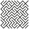Zigzag maze pattern. Angular abstract texture. Repetitive vector lines. Black geometric shape. Royalty Free Stock Photo