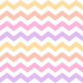 Zigzag pattern in pastel purple, pink, orange, yellow, white. Seamless mutlicolored gradient chevron vector graphic background. Royalty Free Stock Photo