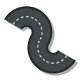 Zigzag road icon, flat style