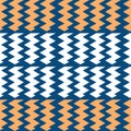 Zigzag seamless pattern. Abstract geometric background. Vector illustration horizontal zigzag stripes. Blue , orange, white color Royalty Free Stock Photo