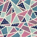 Zigzag seamless pattern with grunge effect