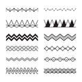 Zigzag seamless. Waves geometric shapes abstract linear water vector patterns Royalty Free Stock Photo