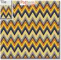 Zigzag and stripe line tile with sample pattern. Vector illustration for tribal design with abstract colors. For