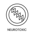 A zigzag symbol inside a circle in vector, representing neurotoxic hazards, with an editable stroke Royalty Free Stock Photo