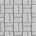 Zigzag tribal black and white vector seamless pattern. Wicker textured background. Ethnic style geometric abstract Royalty Free Stock Photo