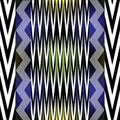 Zigzag vector seamless pattern. Striped colorful zig zag background. Black and white chevron ornament. Aztec style geometric Royalty Free Stock Photo