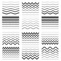 Zigzag and wavy line patterns set Royalty Free Stock Photo