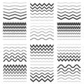 Zigzag and wavy line patterns set